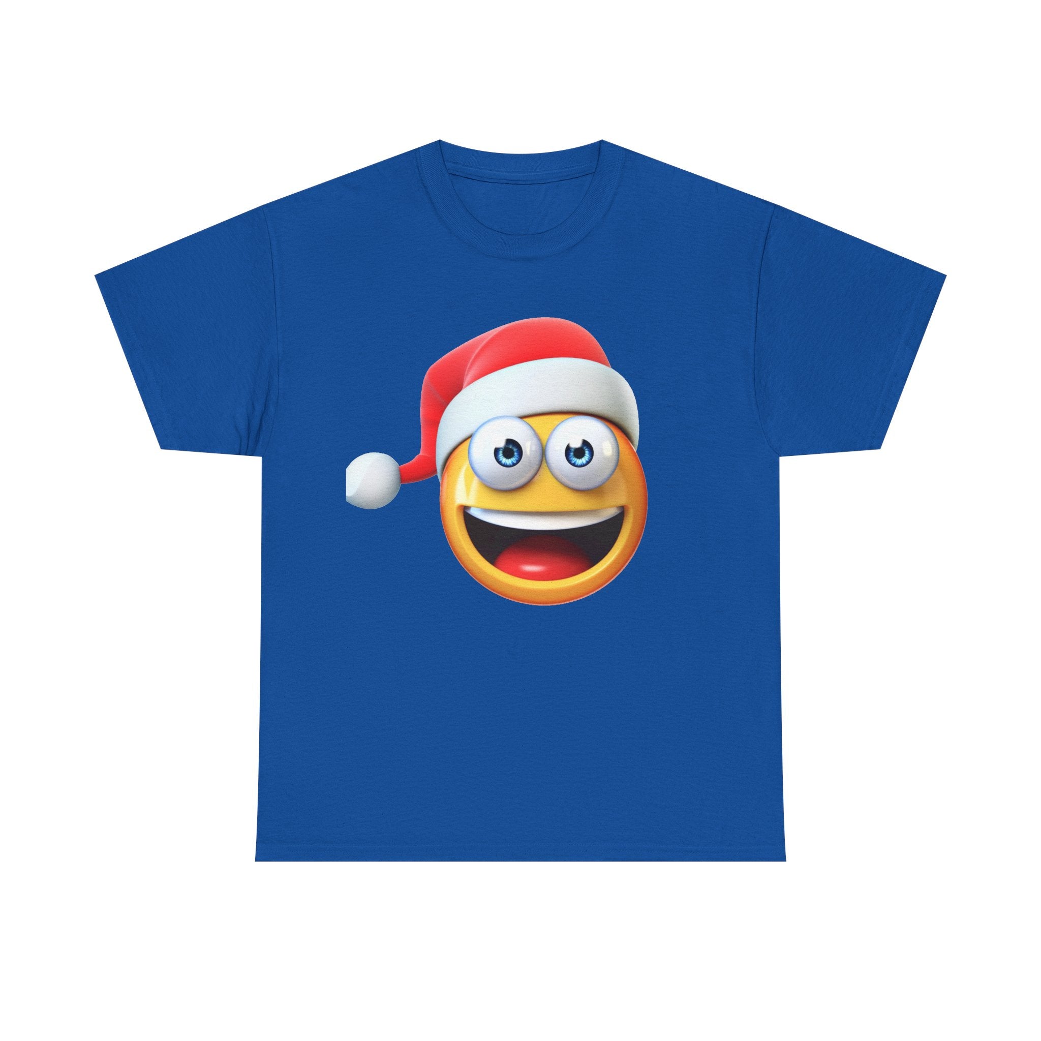 Christmas Emoji T-Shirt — Santa Hat Smiley Holiday Tee