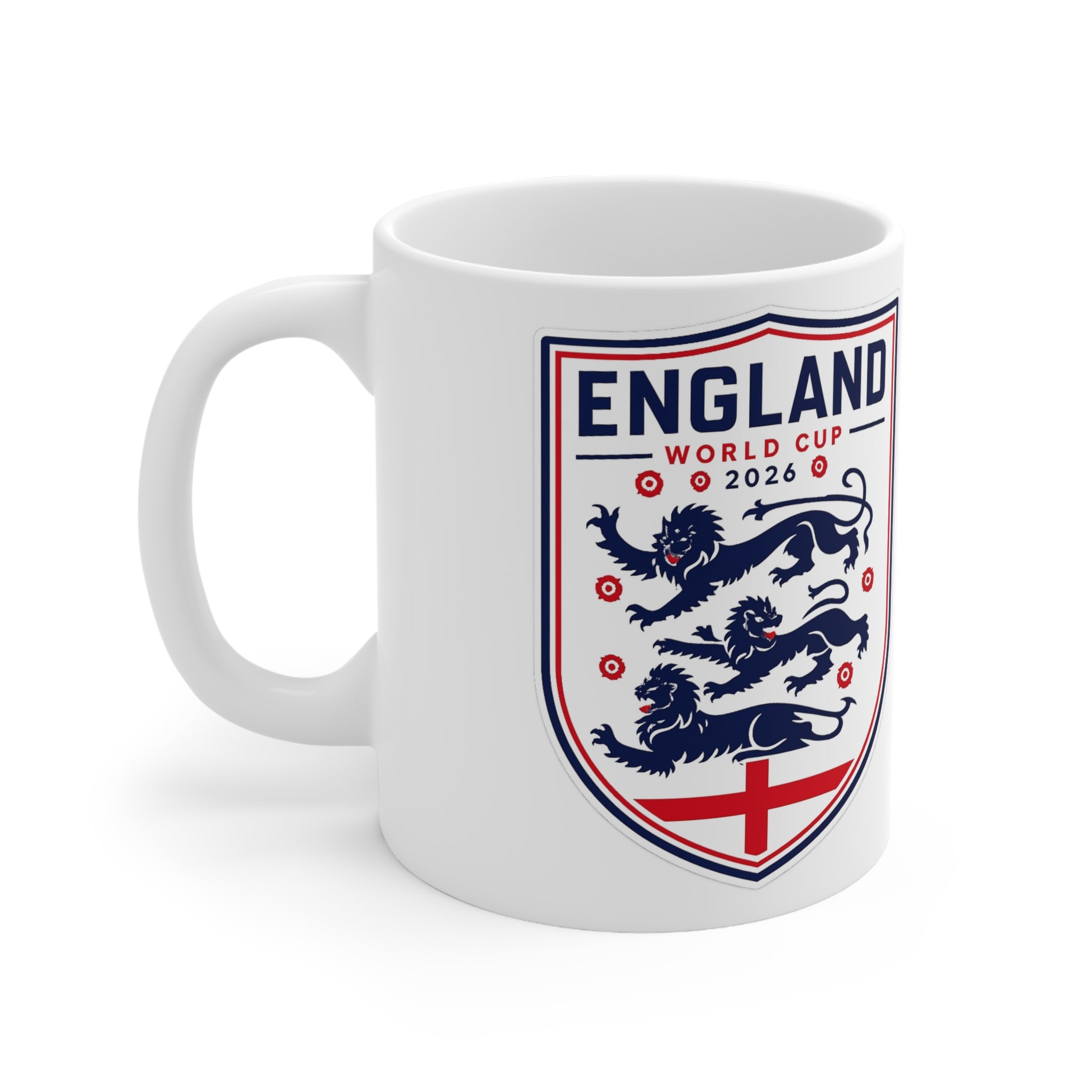 England World Cup 2026 Crest Mug — Ceramic Coffee Cup (11oz & 15oz)
