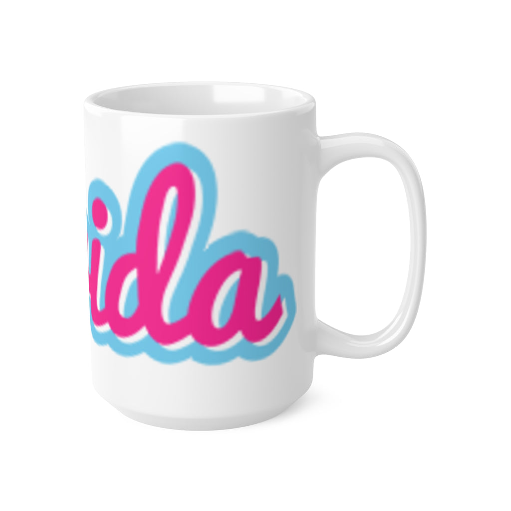 Florida Retro Script Ceramic Coffee Mug – Pink & Blue 11oz/15oz