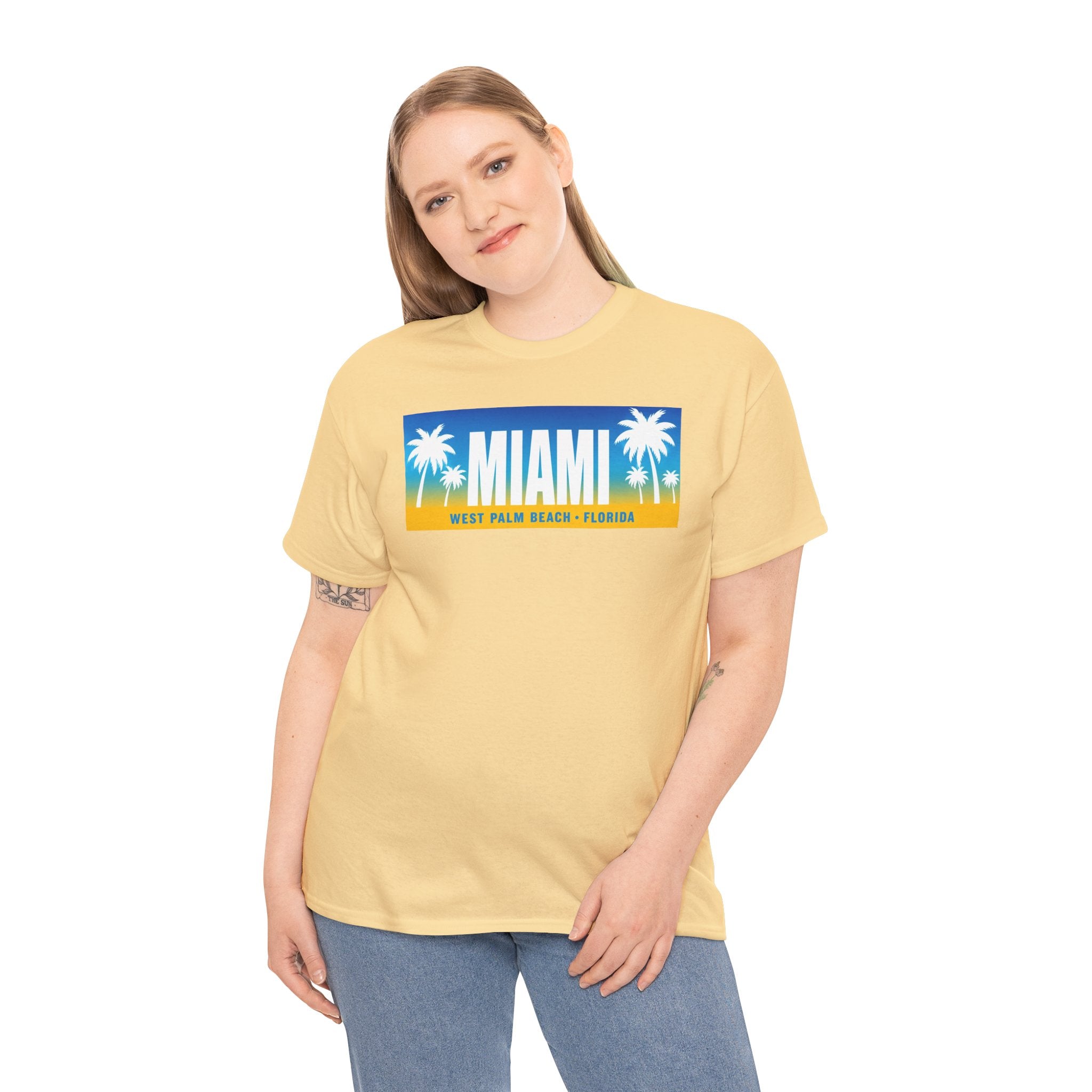 Miami West Palm Beach Vintage Tee — "MIAMI" Beach Palm Trees T‑Shirt