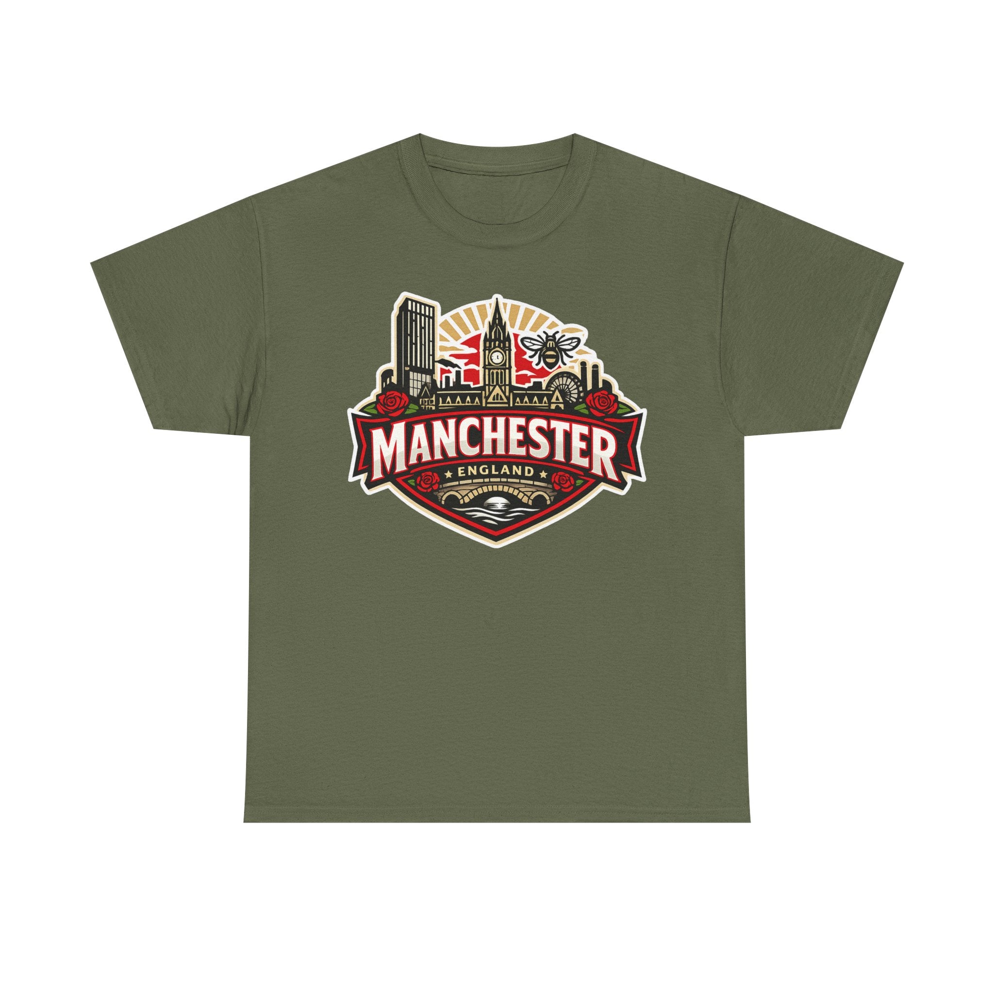 Manchester England Skyline T-Shirt — Vintage City Crest Tee