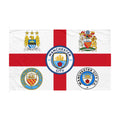 Manchester City Cross Flag — Double-Sided Football Supporter Fan Banner