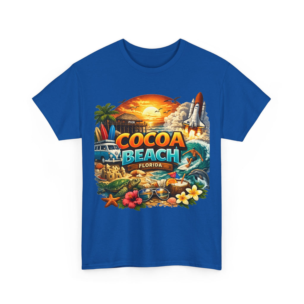 Cocoa Beach Florida Sunset Surf T-Shirt — Retro Beach Vacation Graphic Tee