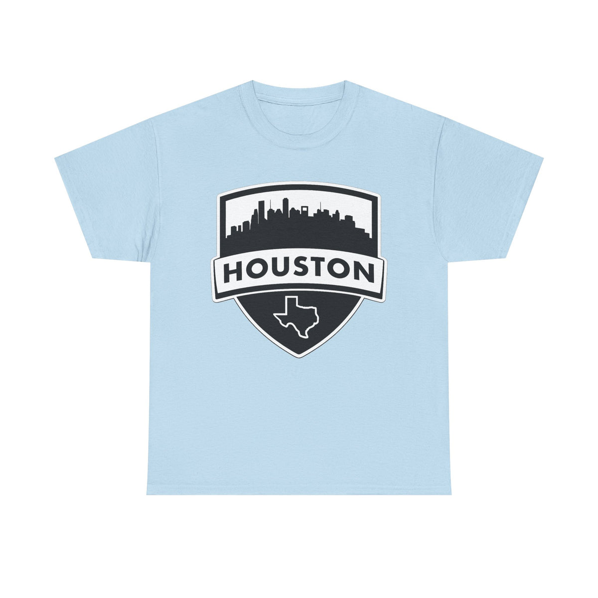 Houston Skyline Shield T-Shirt — Texas Outline City Pride Tee
