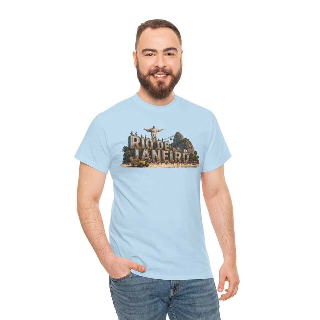 Rio de Janeiro Scenic T‑Shirt — Vintage Travel Tee with Christ the Redeemer Design
