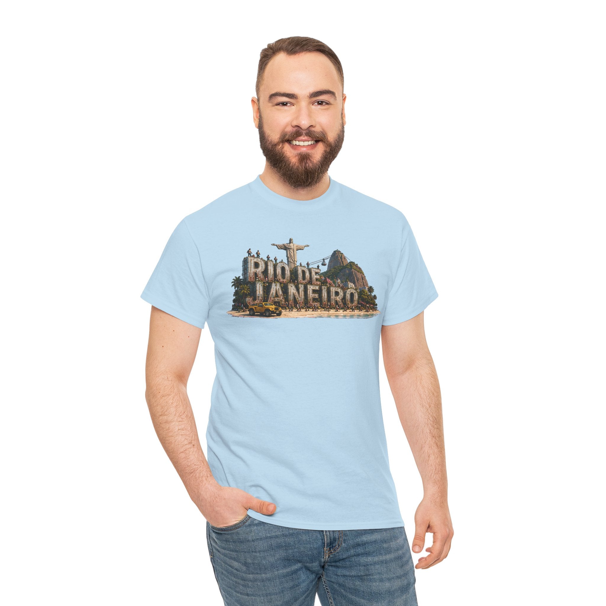 Rio de Janeiro Scenic T‑Shirt — Vintage Travel Tee with Christ the Redeemer Design