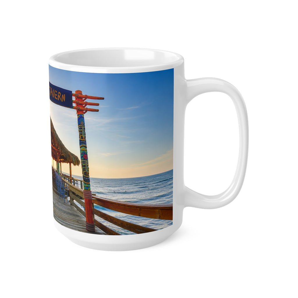 Rikki Tiki Tavern Cocoa Beach Beach Mug — Tropical Tiki Bar Ceramic Coffee Cup (11oz & 15oz)
