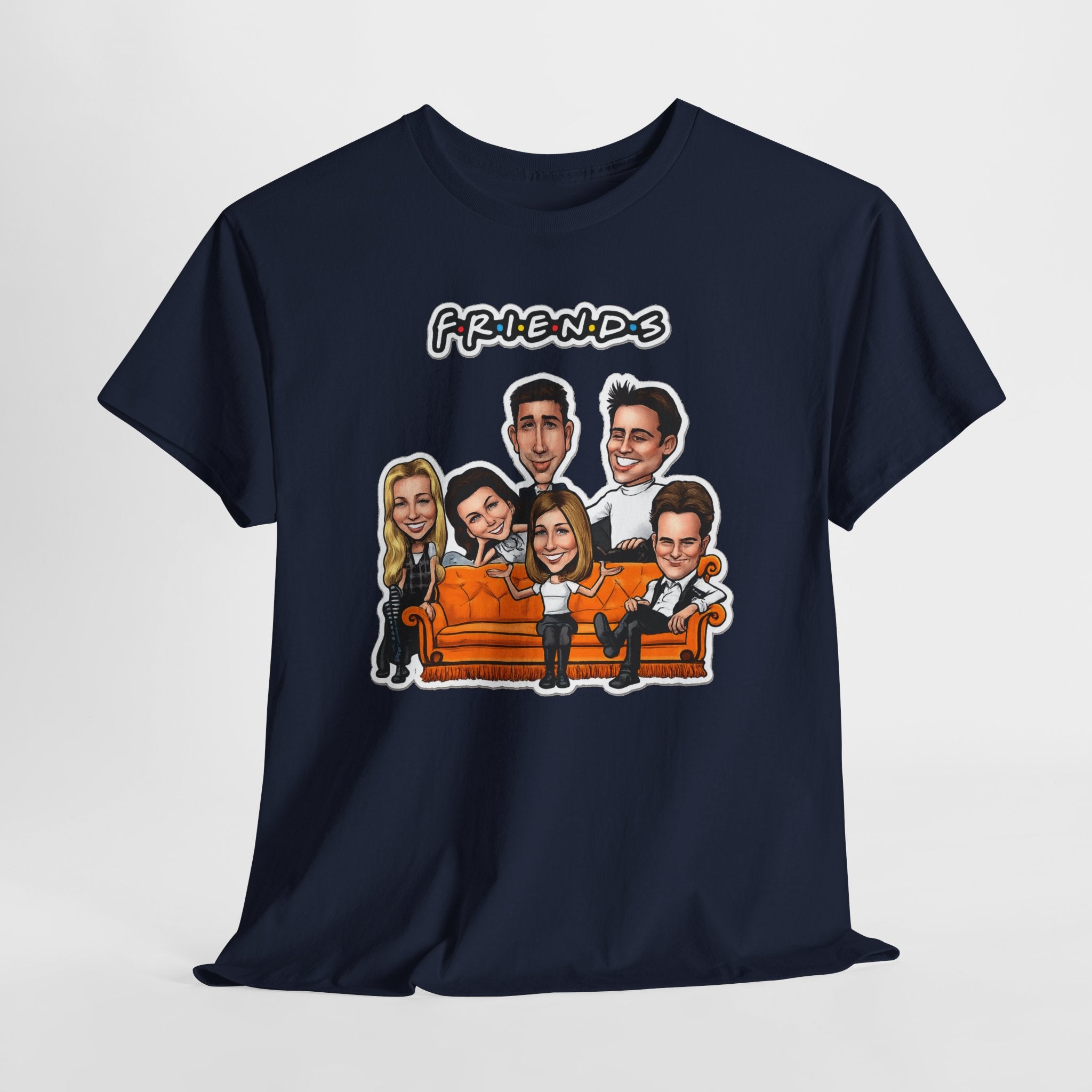 Friends TV Show Cartoon Cast T-Shirt — Iconic Couch Graphic Tee