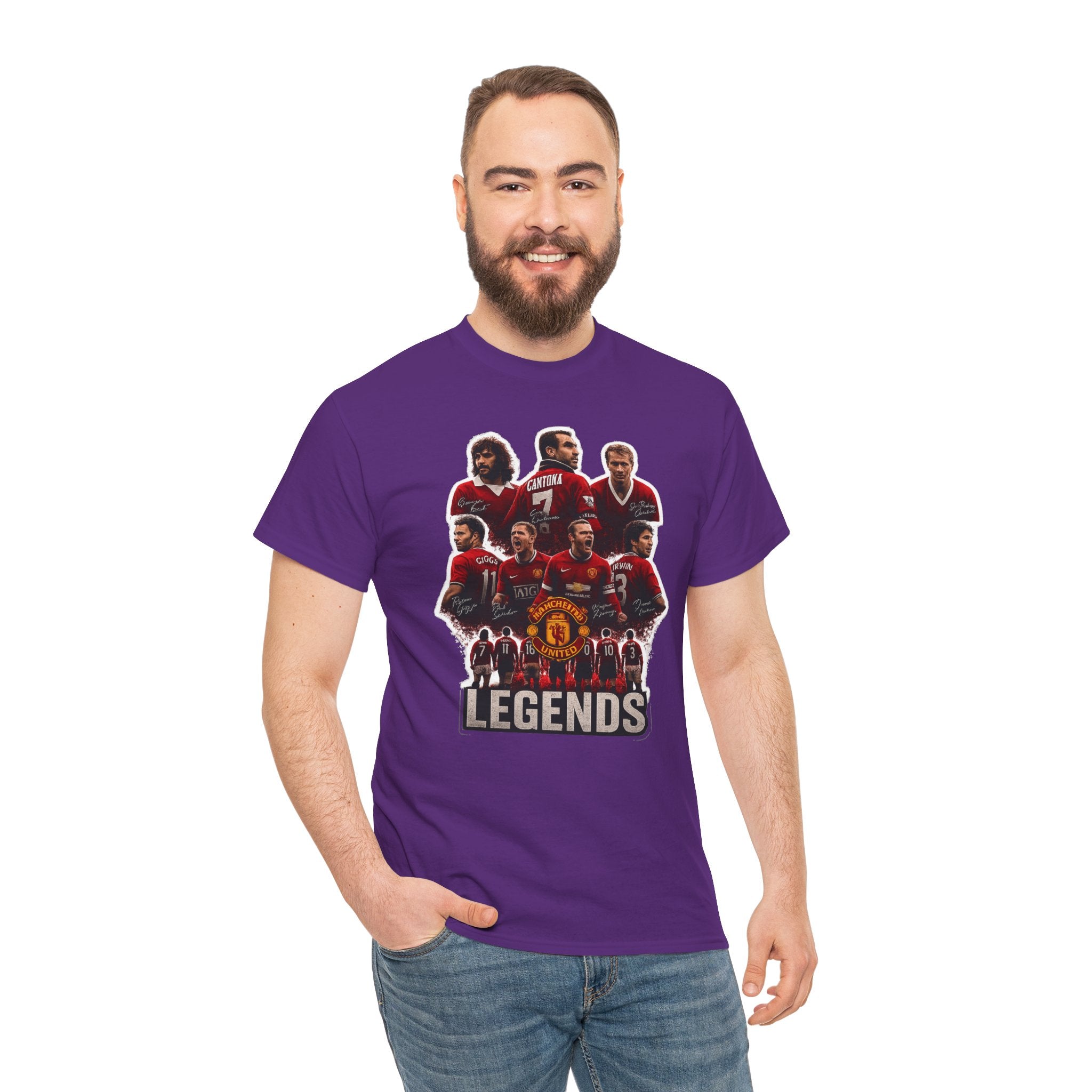 Manchester United Legends Football Team Tee — Retro Manchester United Players Graphic Shirt
