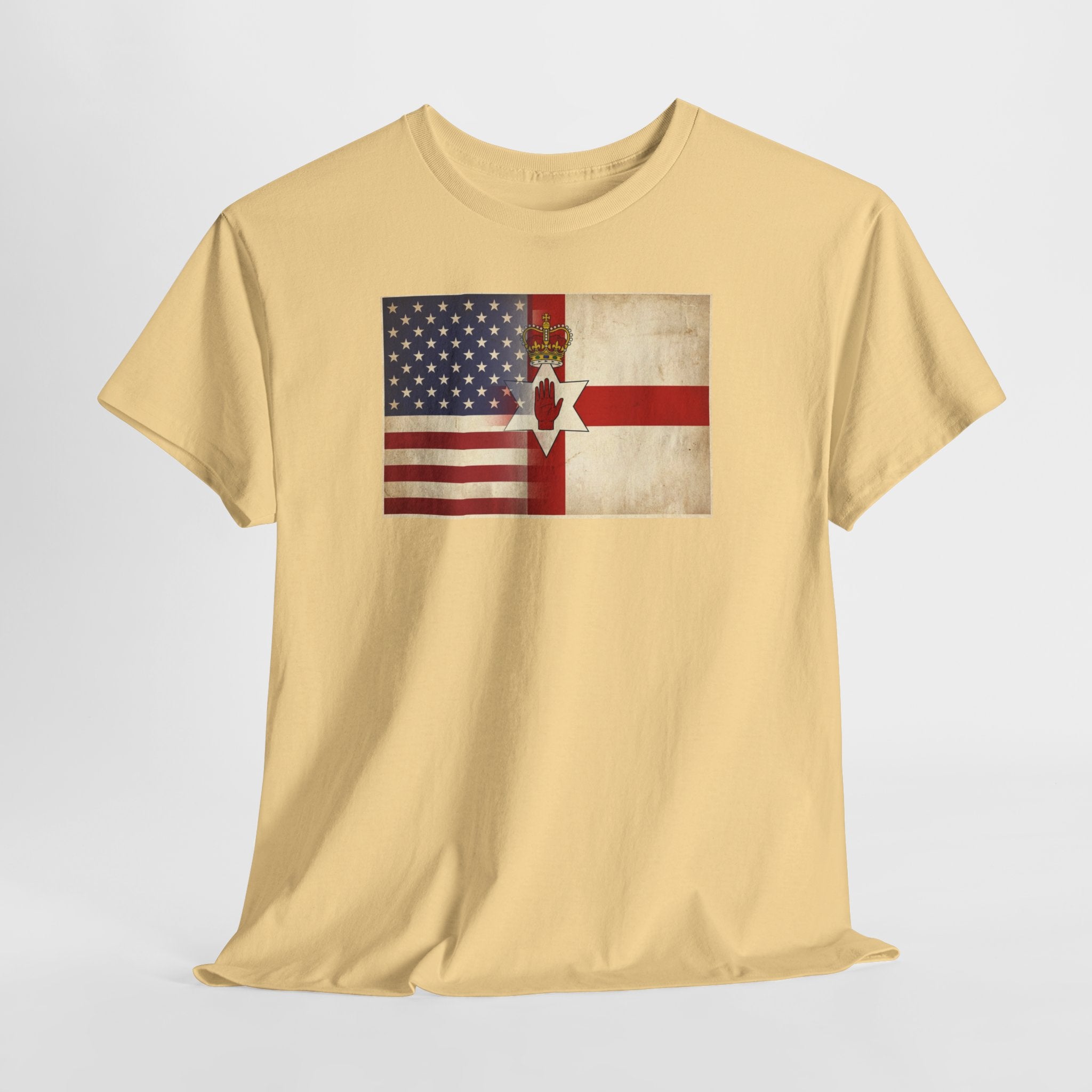 USA / Northern Ireland Flag T-Shirt – Vintage USA & Ulster Cross Tee