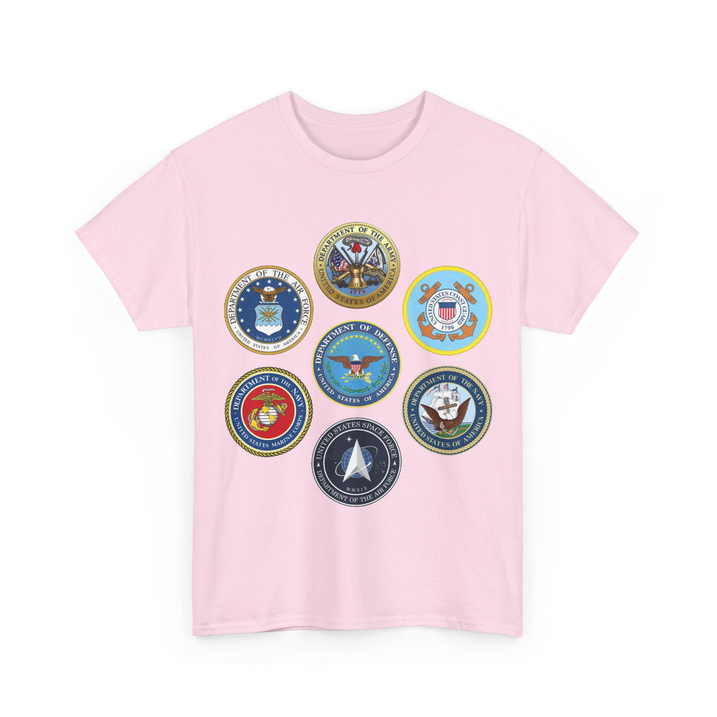 Military Branch Seals T-Shirt — Vintage US Armed Forces Emblems Tee