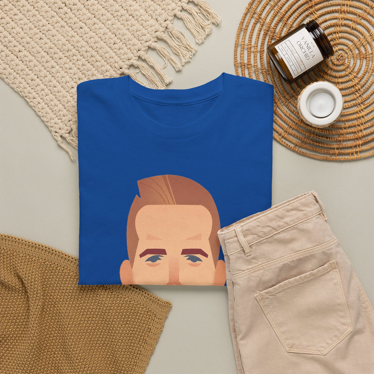 Harry Kane England Caricature Portrait Tee — Minimal Male Face Graphic Cotton T-Shirt