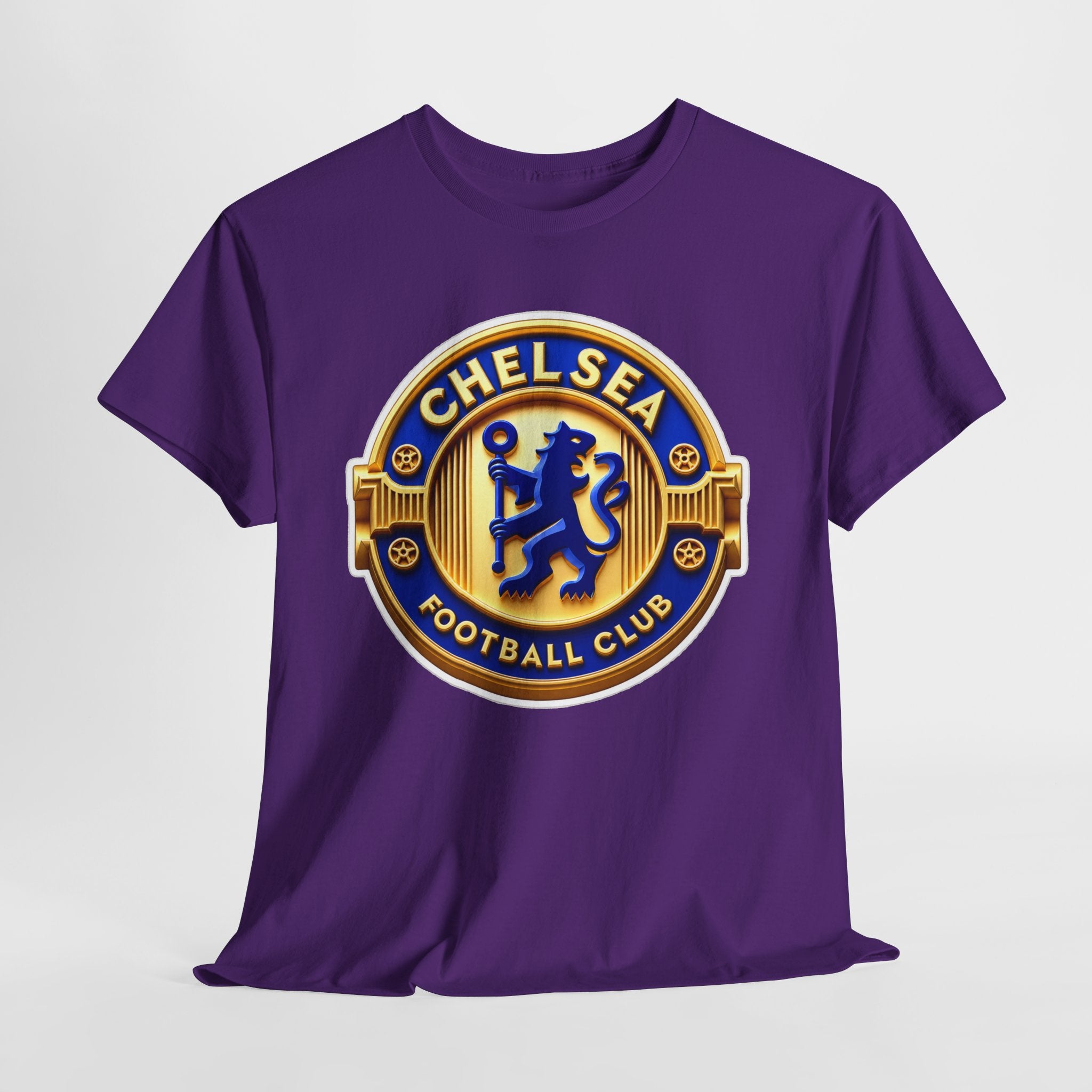 Chelsea Football Club Crest Tee — Retro Blue & Gold Soccer Emblem T-Shirt