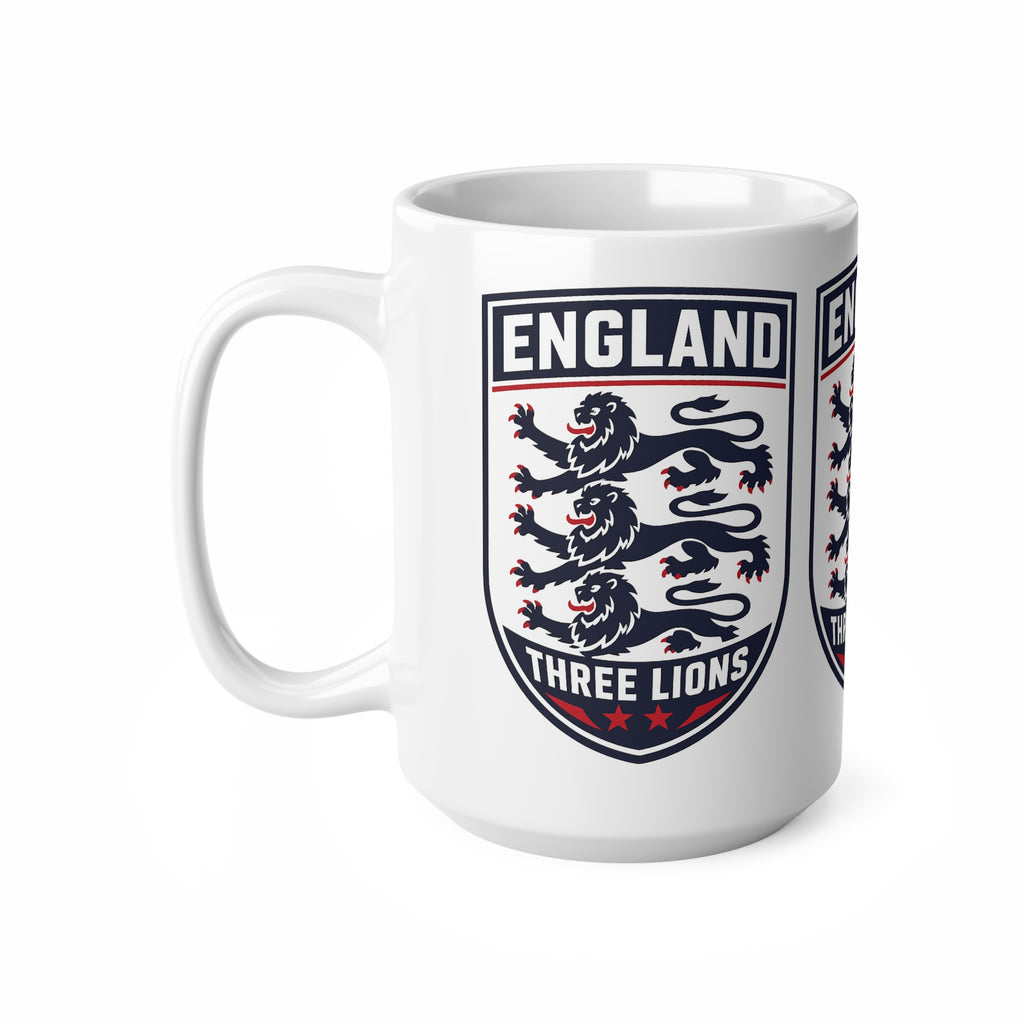 England Three Lions Ceramic Coffee Mug — 11oz & 15oz Football Fan Gift