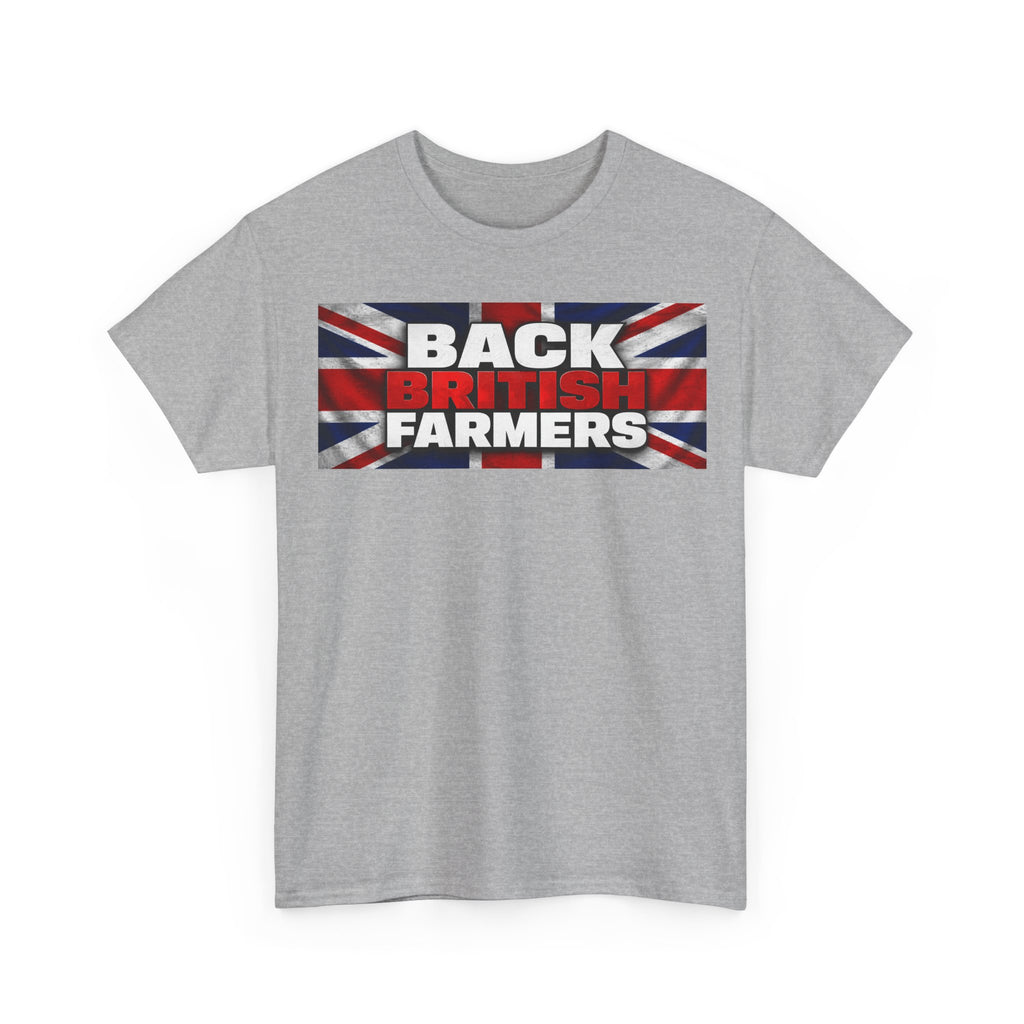 Back British Farmers T-Shirt — Union Jack Support Tee for UK Farmers