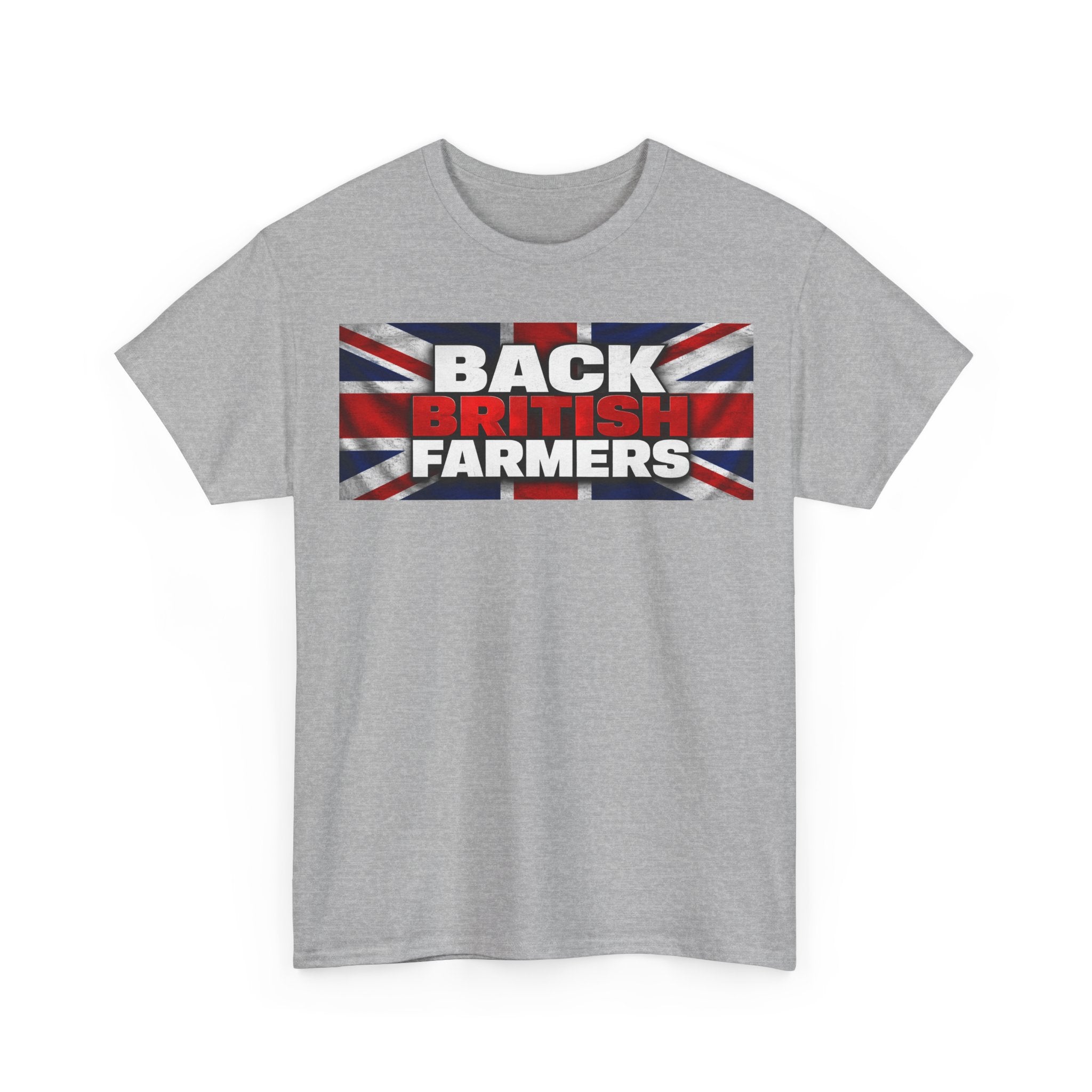 Back British Farmers T-Shirt — Union Jack Support Tee for UK Farmers