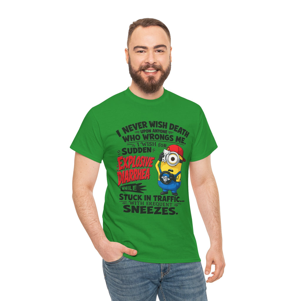 Funny Minion Traffic Tee — "Explosive Diarrhea" Humorous Graphic T-Shirt