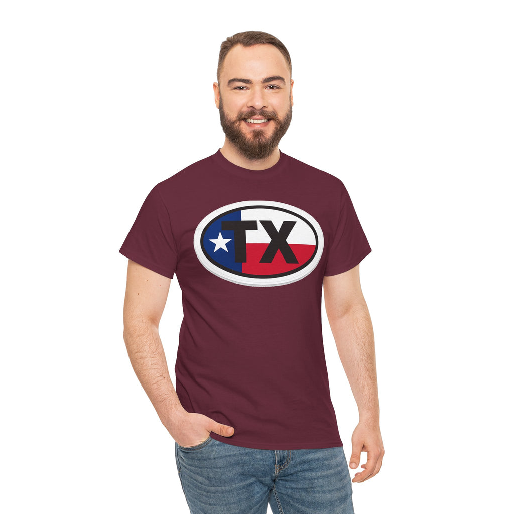 Texas Flag TX Oval T-Shirt — Patriotic Lone Star Tee