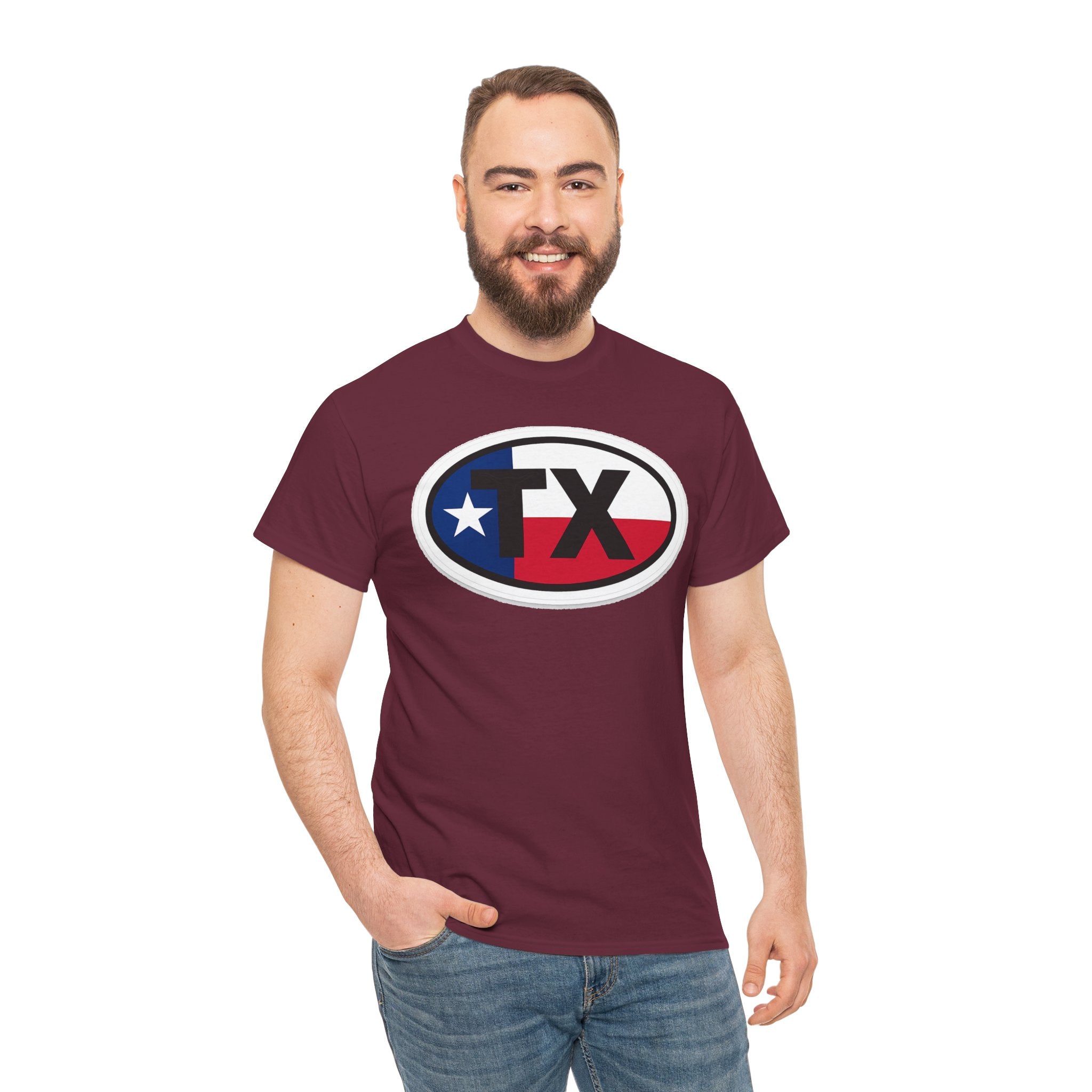 Texas Flag TX Oval T-Shirt — Patriotic Lone Star Tee