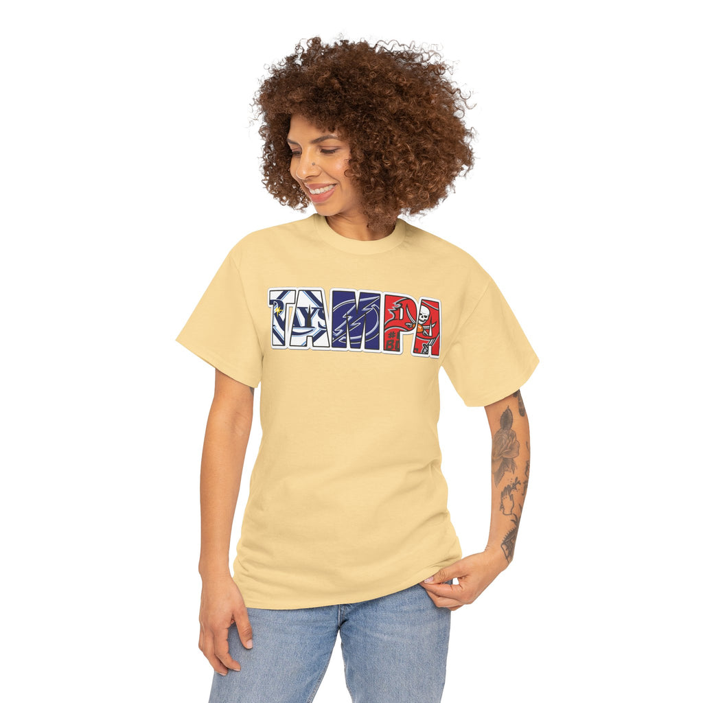 Tampa Block Letter Tee — Florida Flag Graphic T‑Shirt