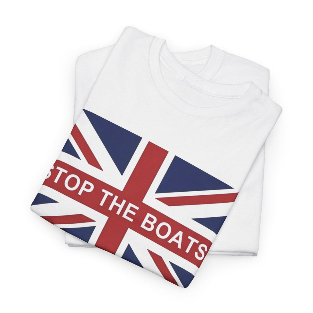 Union Jack "Stop The Boats" Political Statement Tee / T-Shirt