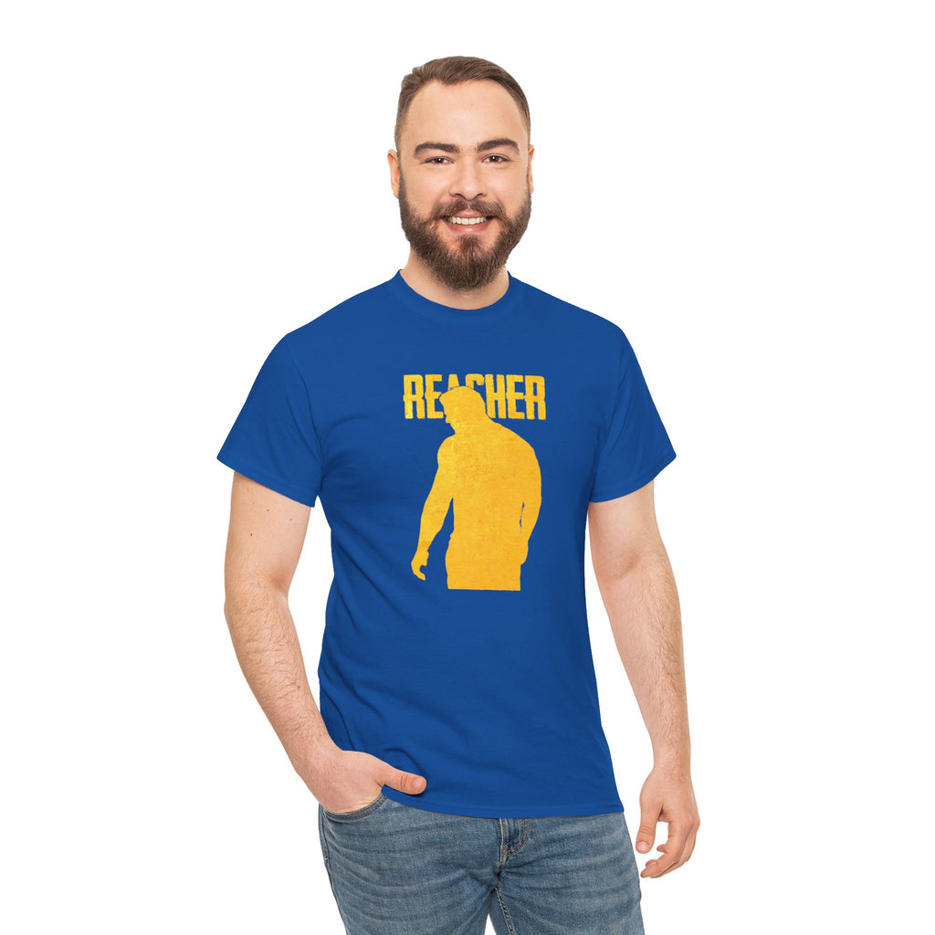 Reacher Silhouette Tee – Bold Yellow Graphic Shirt