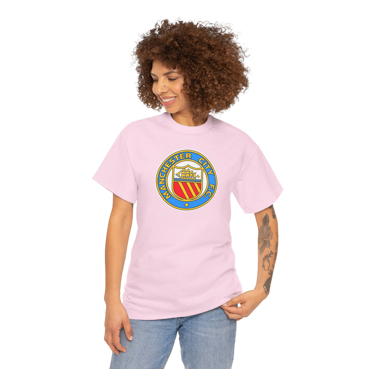 Manchester City Retro Crest Cotton T-Shirt