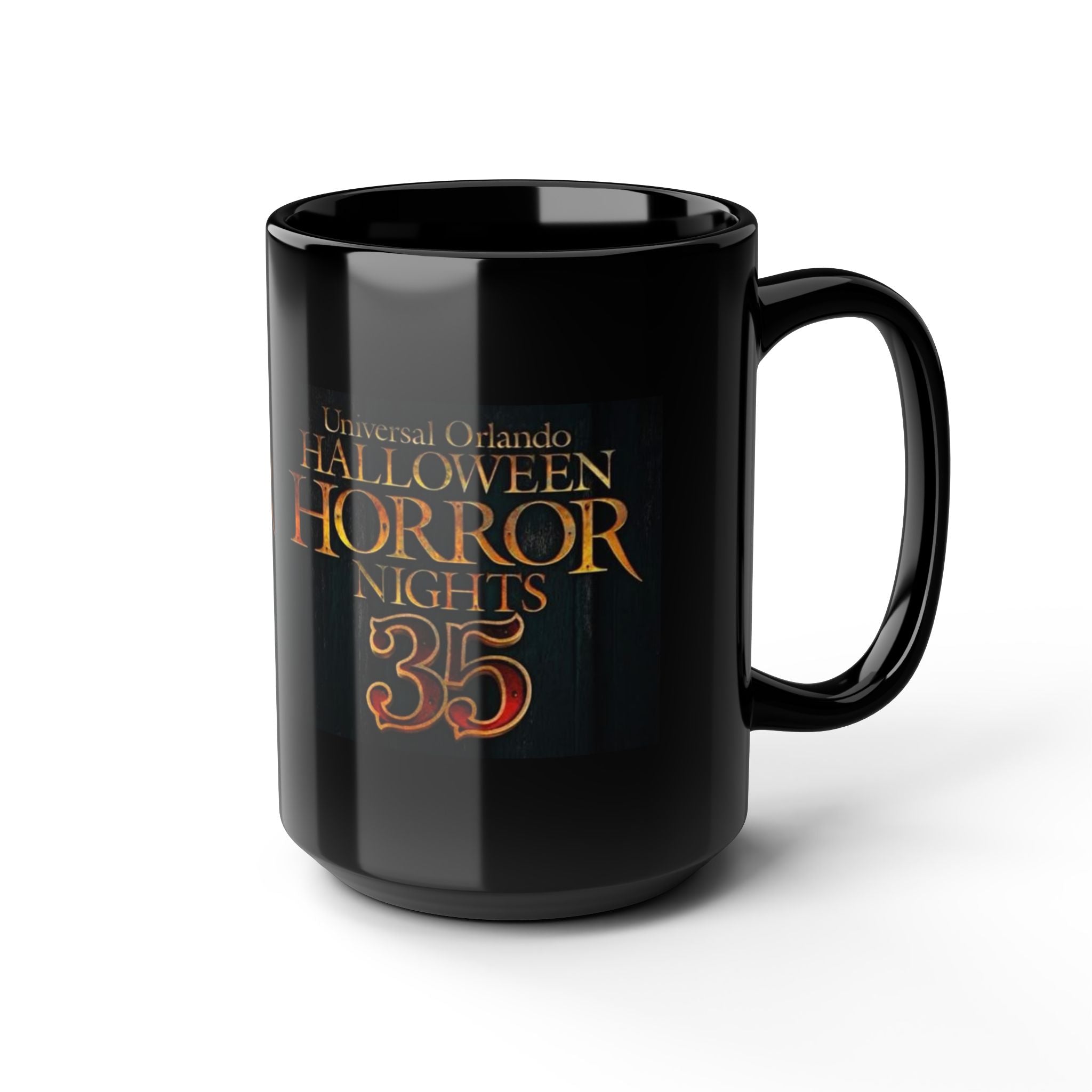 Halloween Horror Nights 35 Black Coffee Mug — Universal Orlando Souvenir (11oz & 15oz)