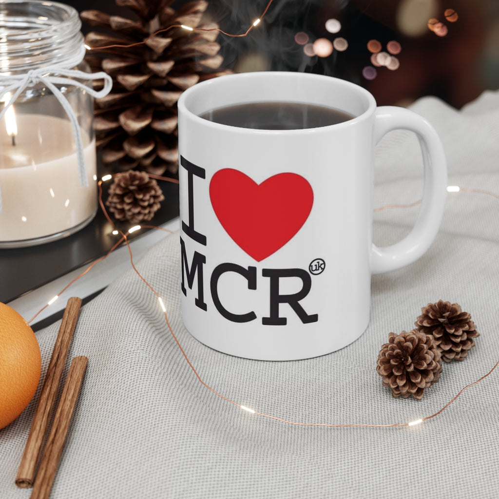 I Love Manchester Mug - I  MCR Ceramic Coffee Mug (11oz & 15oz)