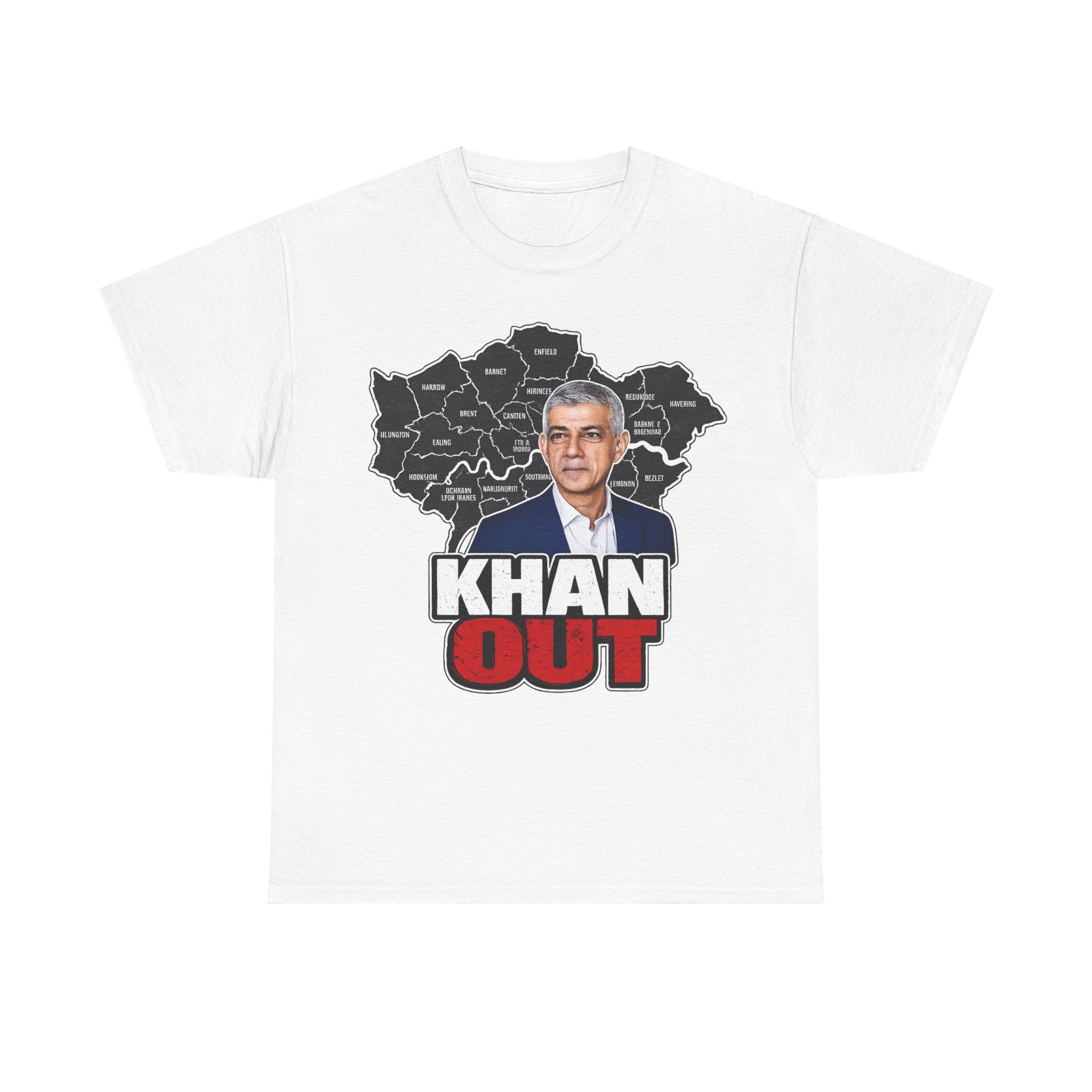 Sadiq Khan Out" Political Protest Tee with Sadiq Khan Graphic T-Shirt