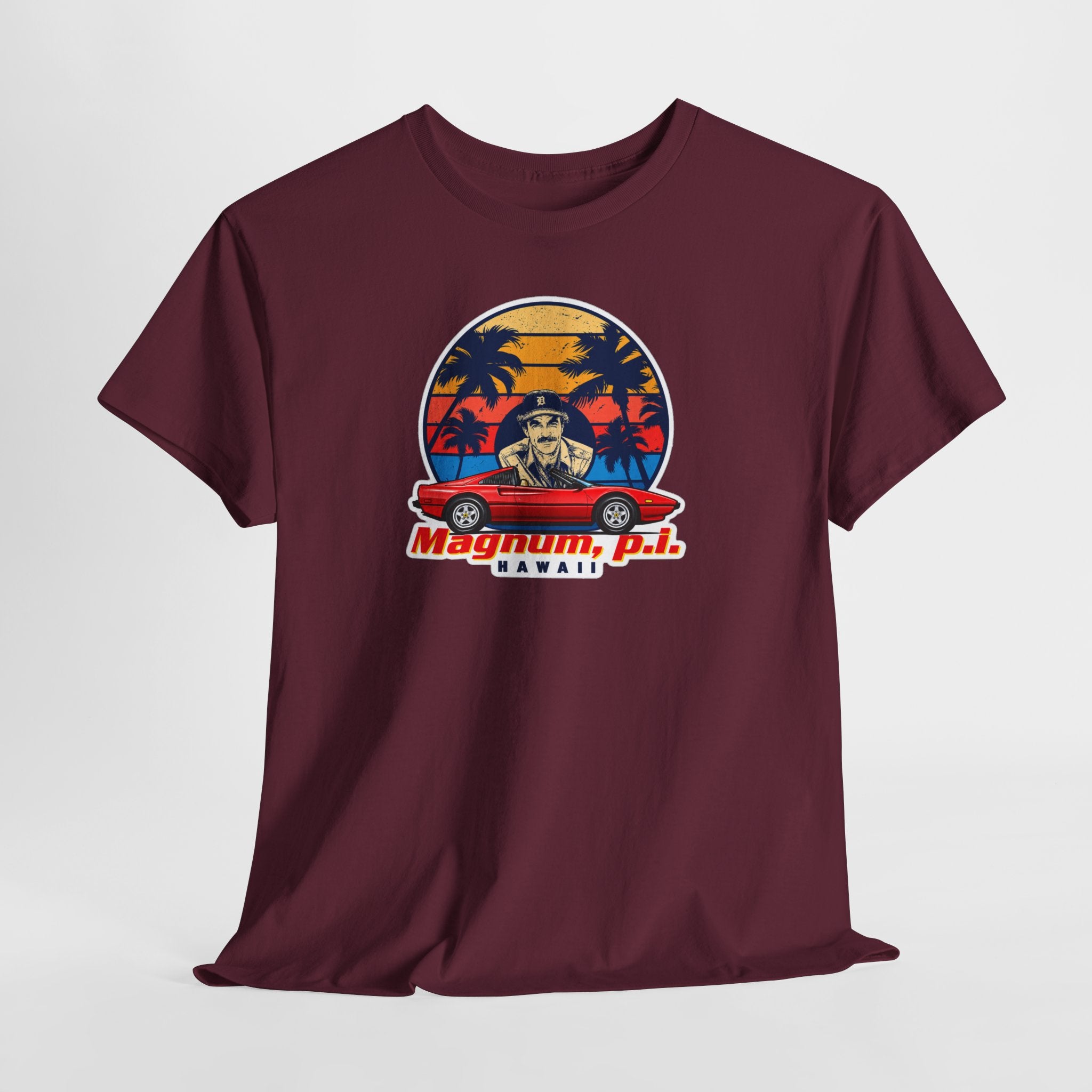 Magnum P.I. Hawaii Retro Sunset Cotton T-Shirt / Tee