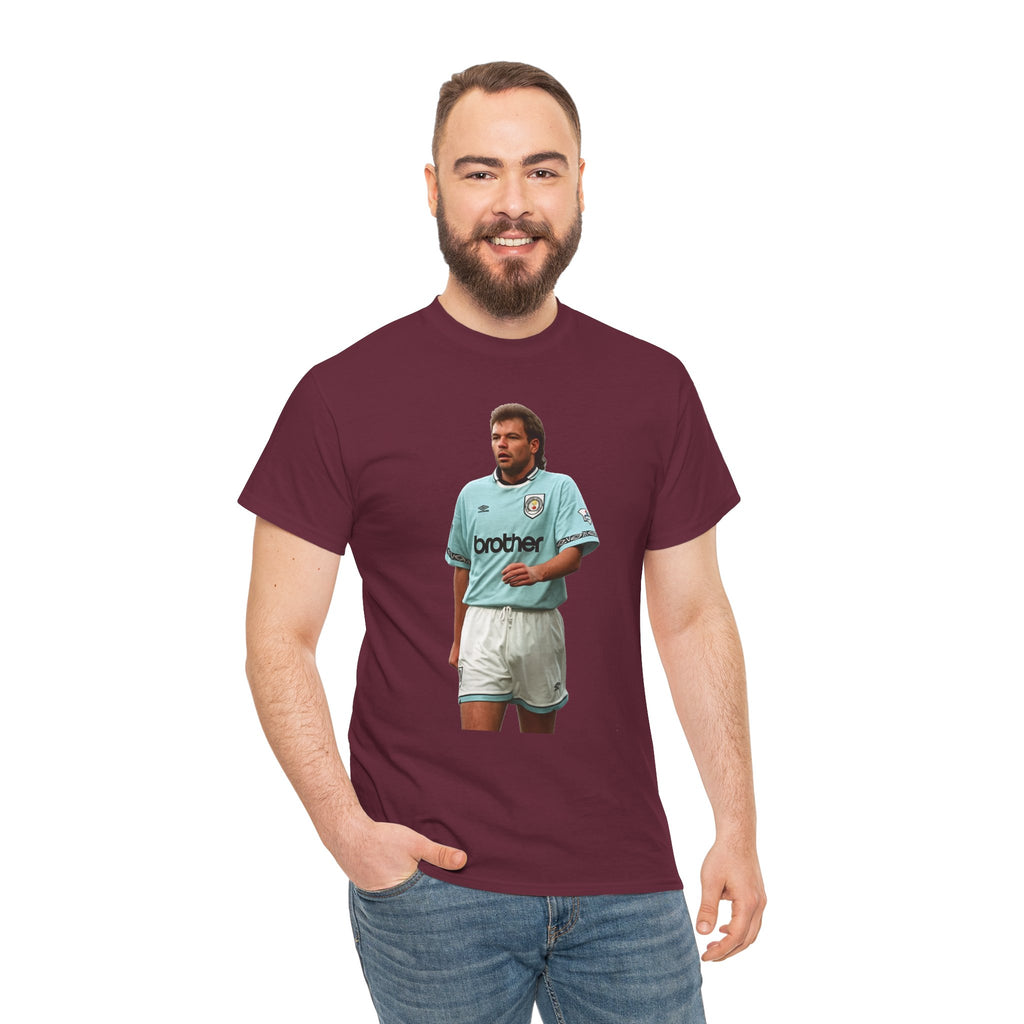 Uwe Rosler Manchester City Legend Graphic Tee - Retro Football Kit Print