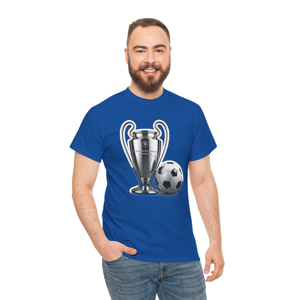 European Cup / Champions League Trophy & Ball Graphic Cotton T-Shirt