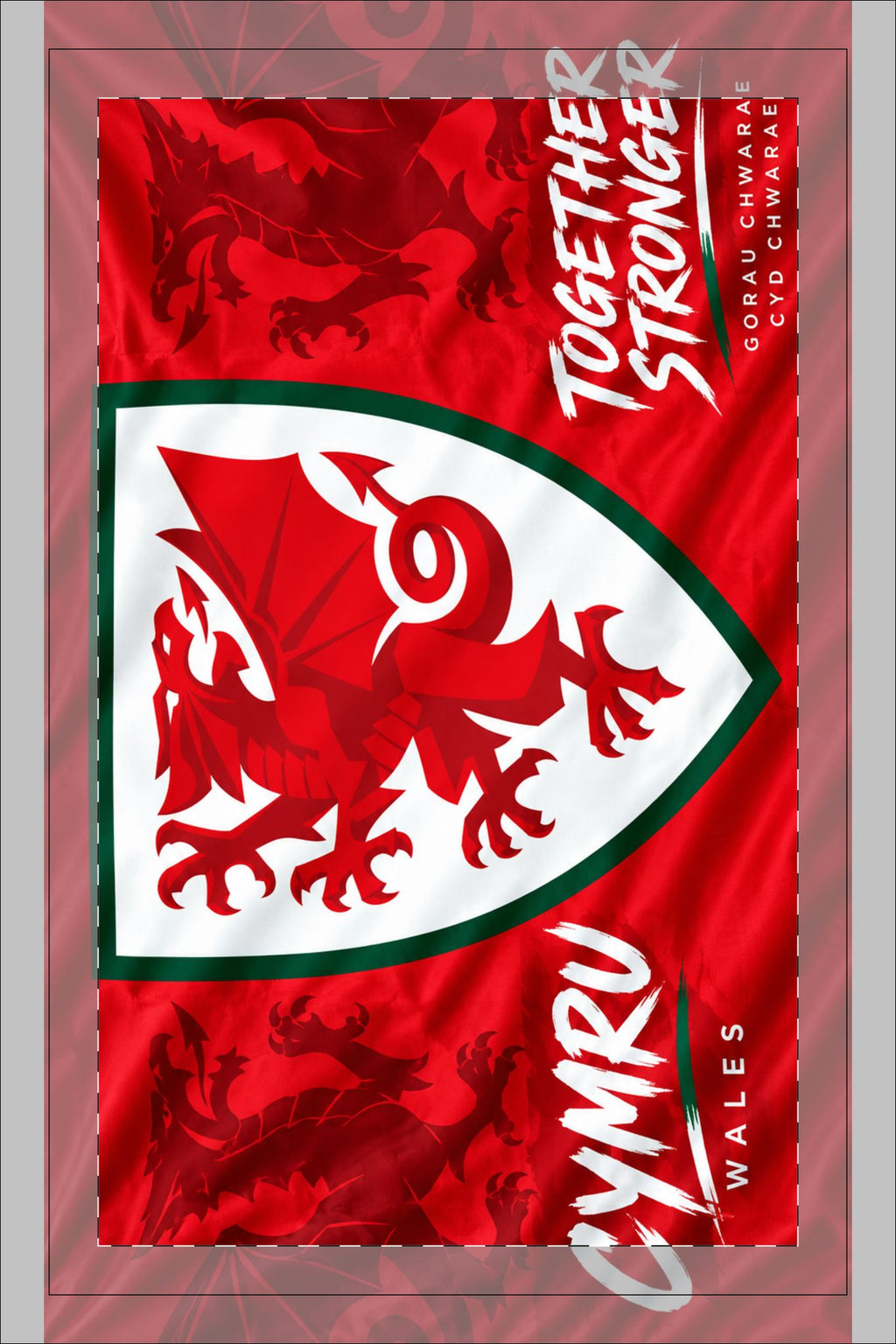 Wales Dragon Tea Towel — "Together Stronger" Double-Sided Waffle Kitchen Towel