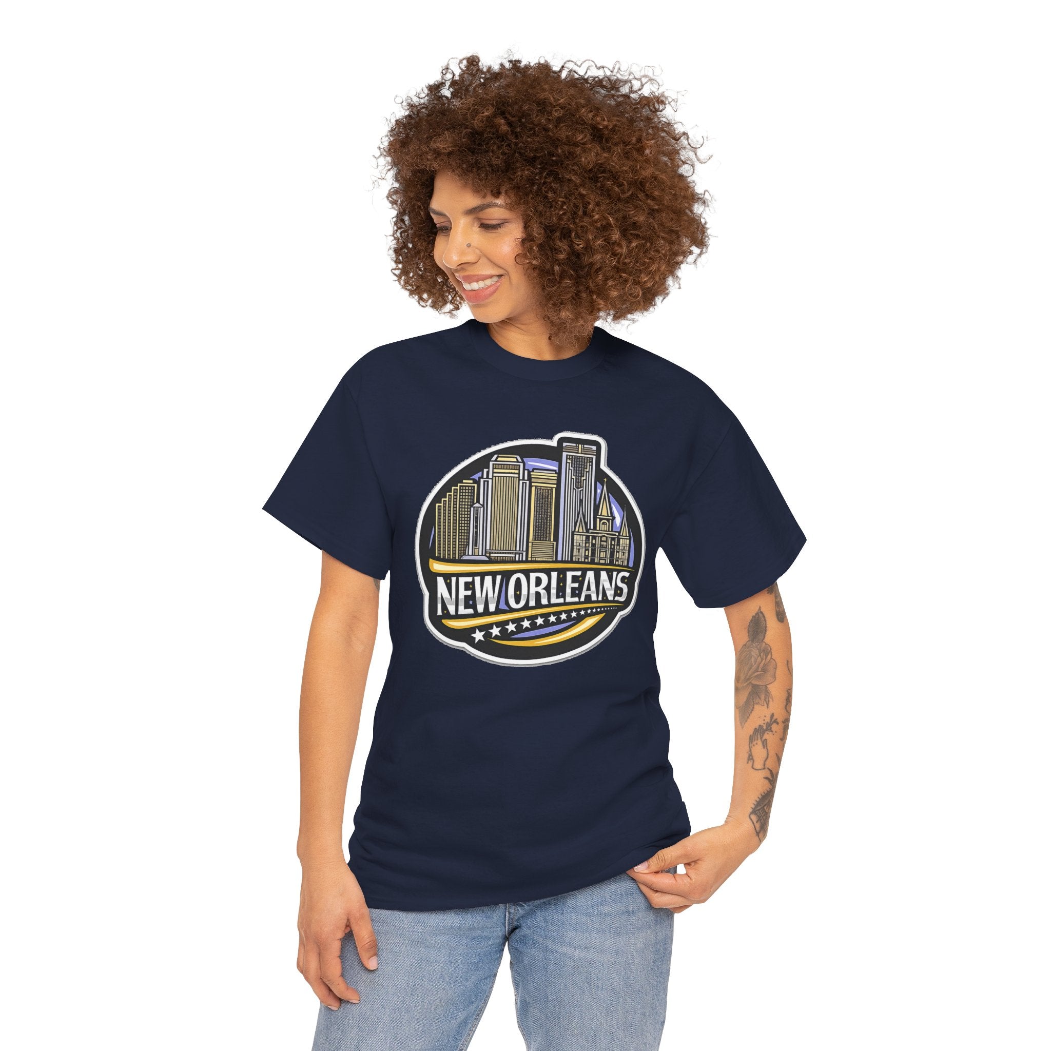 New Orleans Skyline Cotton T-Shirt — City Badge Tee