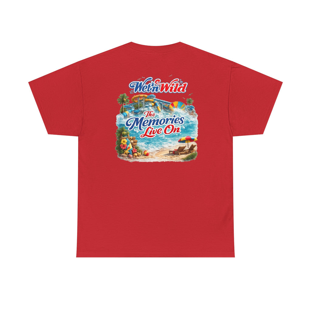 Wet'n Wild Beach Tee — "The Memories Live On" Retro Island Graphic Shirt