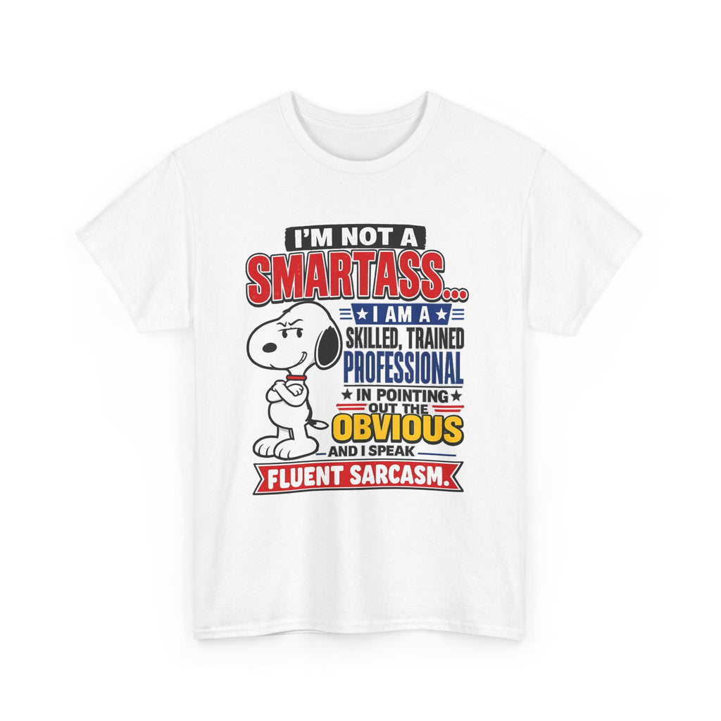 Snoopy Sarcasm T-Shirt – “I’m Not a Smartass… I Speak Fluent Sarcasm” Graphic Tee