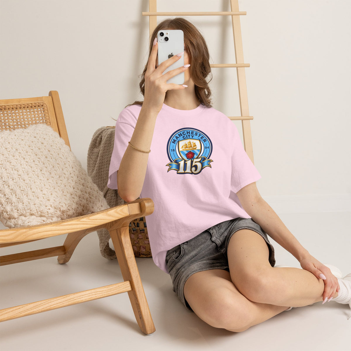 Manchester City 115th Crest Inspired Cotton T-Shirt