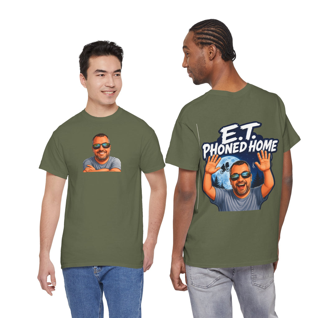 Graphic Tee — "E.T. Phoned Home" Smiling Guy Retro Design