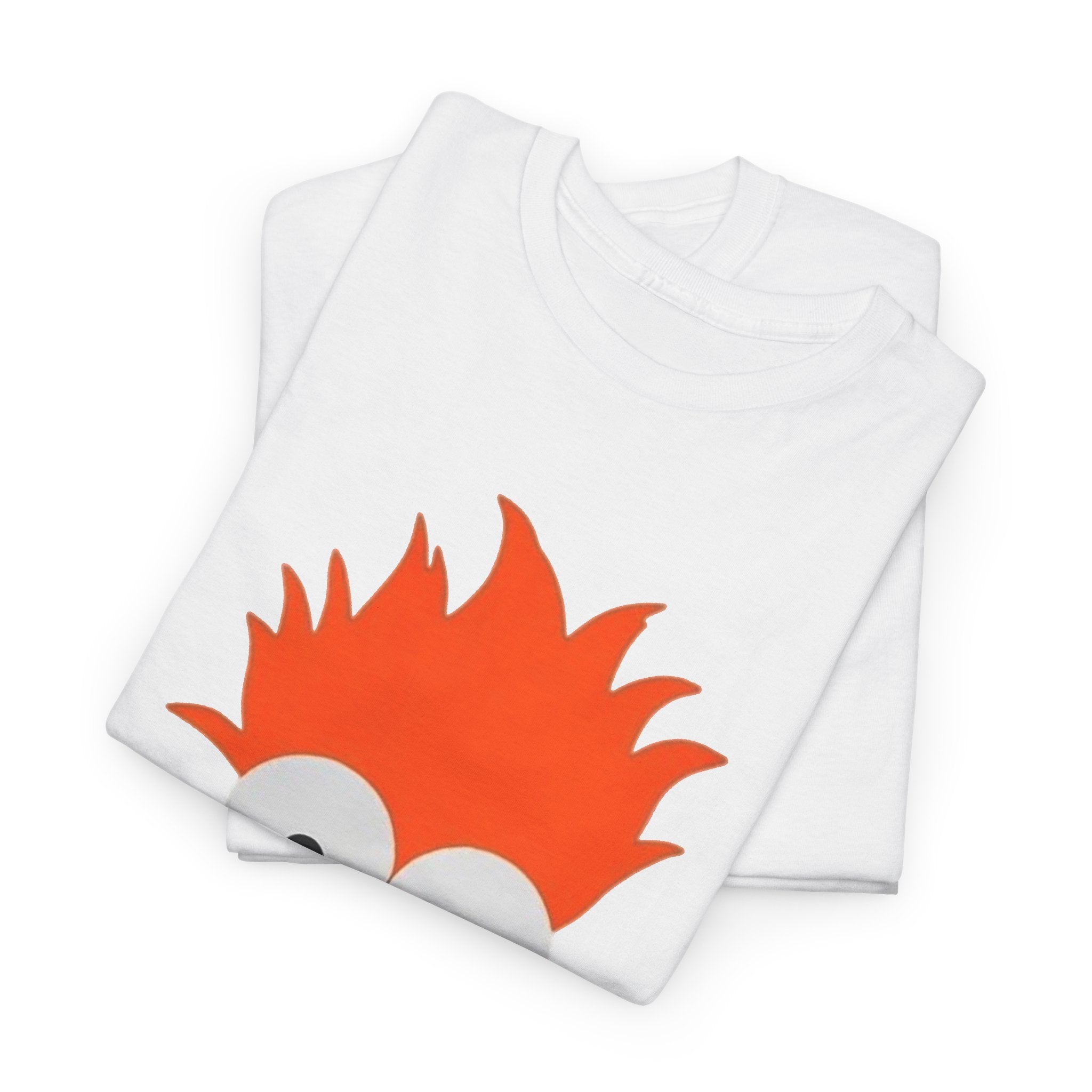Beaker-Inspired Graphic Tee — Cute Orange Muppet Face T-Shirt