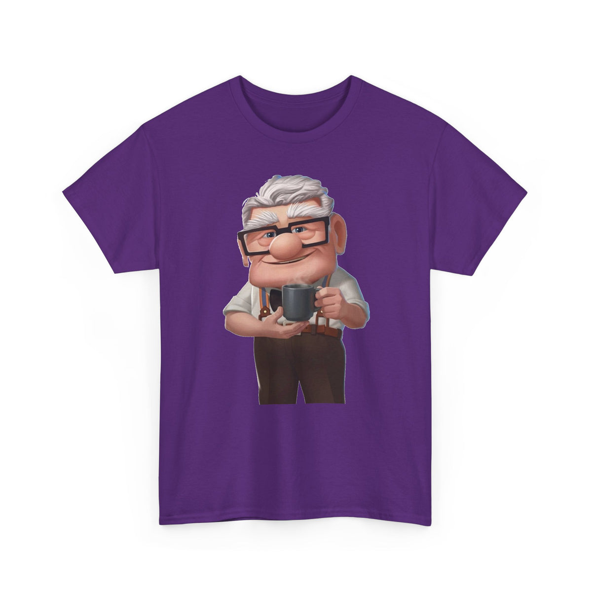 Disney Up Cartoon Grandpa Mug Graphic Tee - Cute Elderly Character T-Shirt