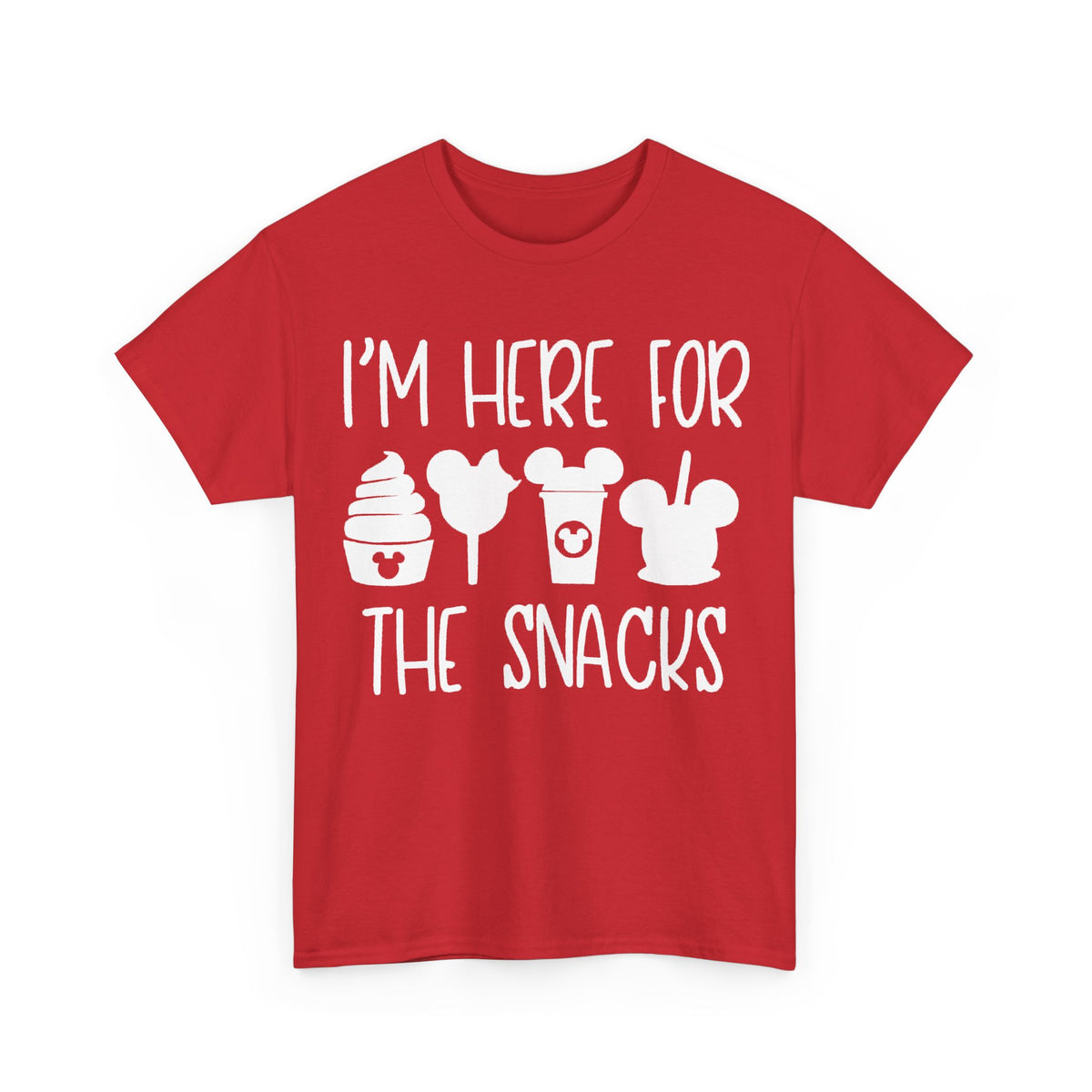 I'm here for the snacks Unisex Heavy Cotton Tee
