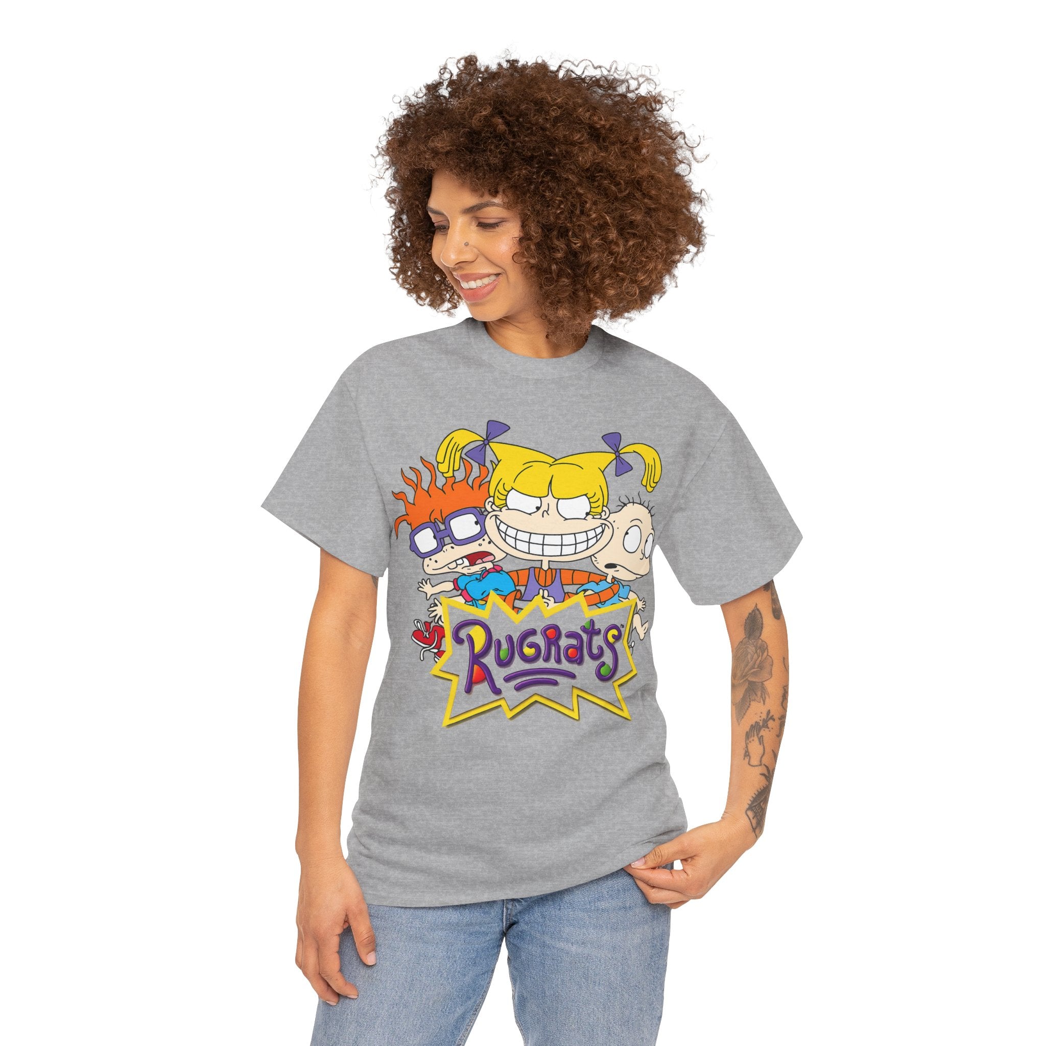 Rugrats Retro Cartoon Crewneck Tee — Colorful 90s Kids Character Design