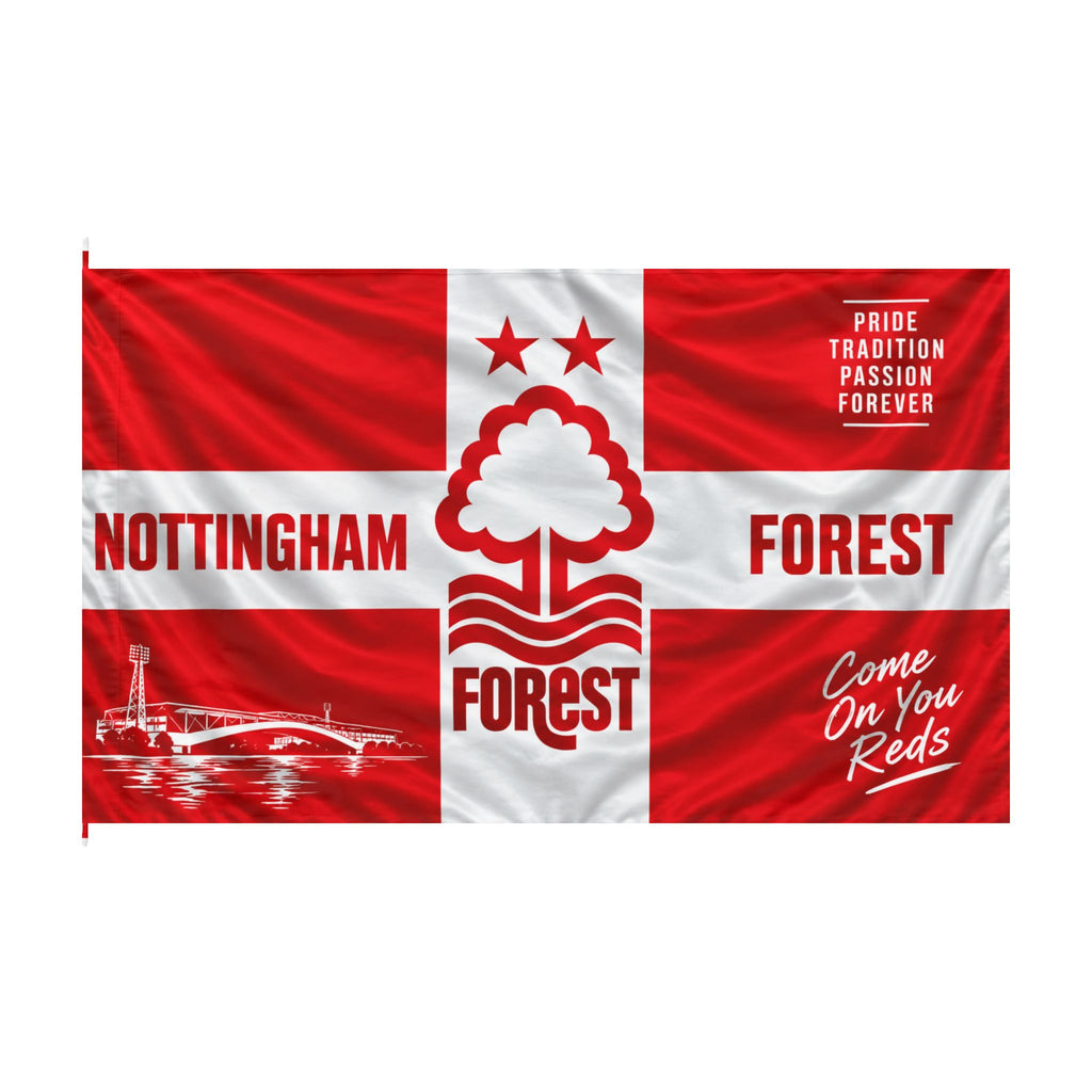 Nottingham Forest Double-Sided Supporters Flag — "Come On You Reds"