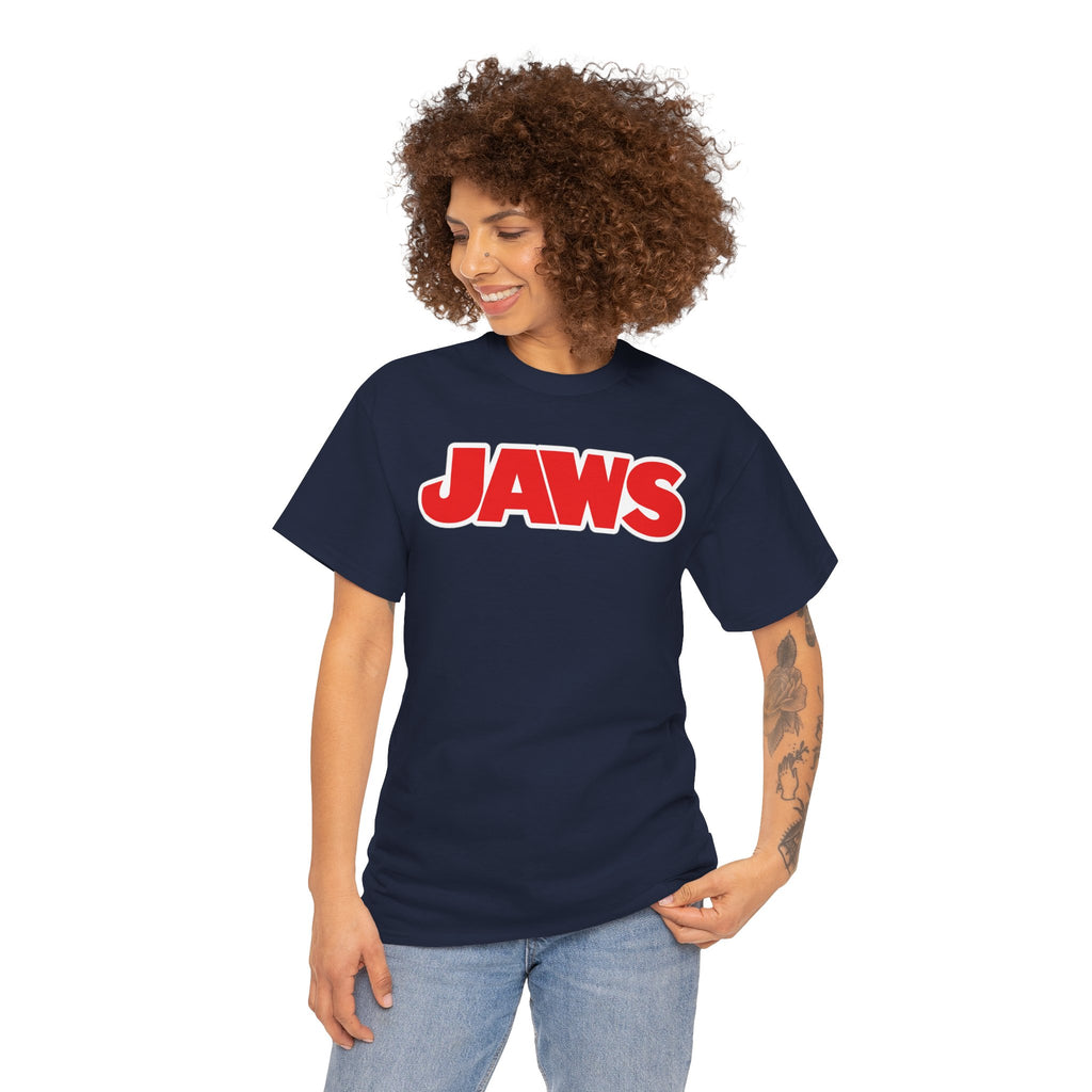Jaws Logo Tee — Retro Red Movie Graphic T‑Shirt
