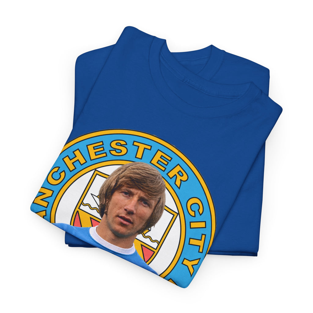 Colin Bell Manchester City Legend Cotton Tee — Retro Player Graphic