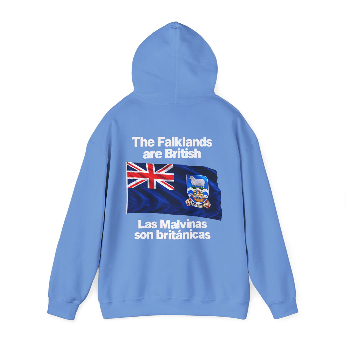 Falklands Are British Hoodie – Bilingual 'Las Malvinas son británicas' Flag Pullover