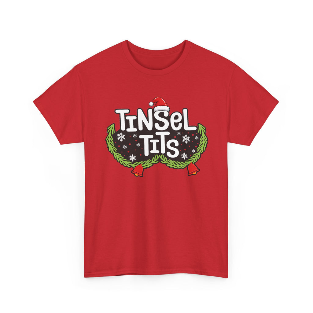 T-Shirt — "Tinsel Tits" Funny Christmas Wreath Holiday Tee