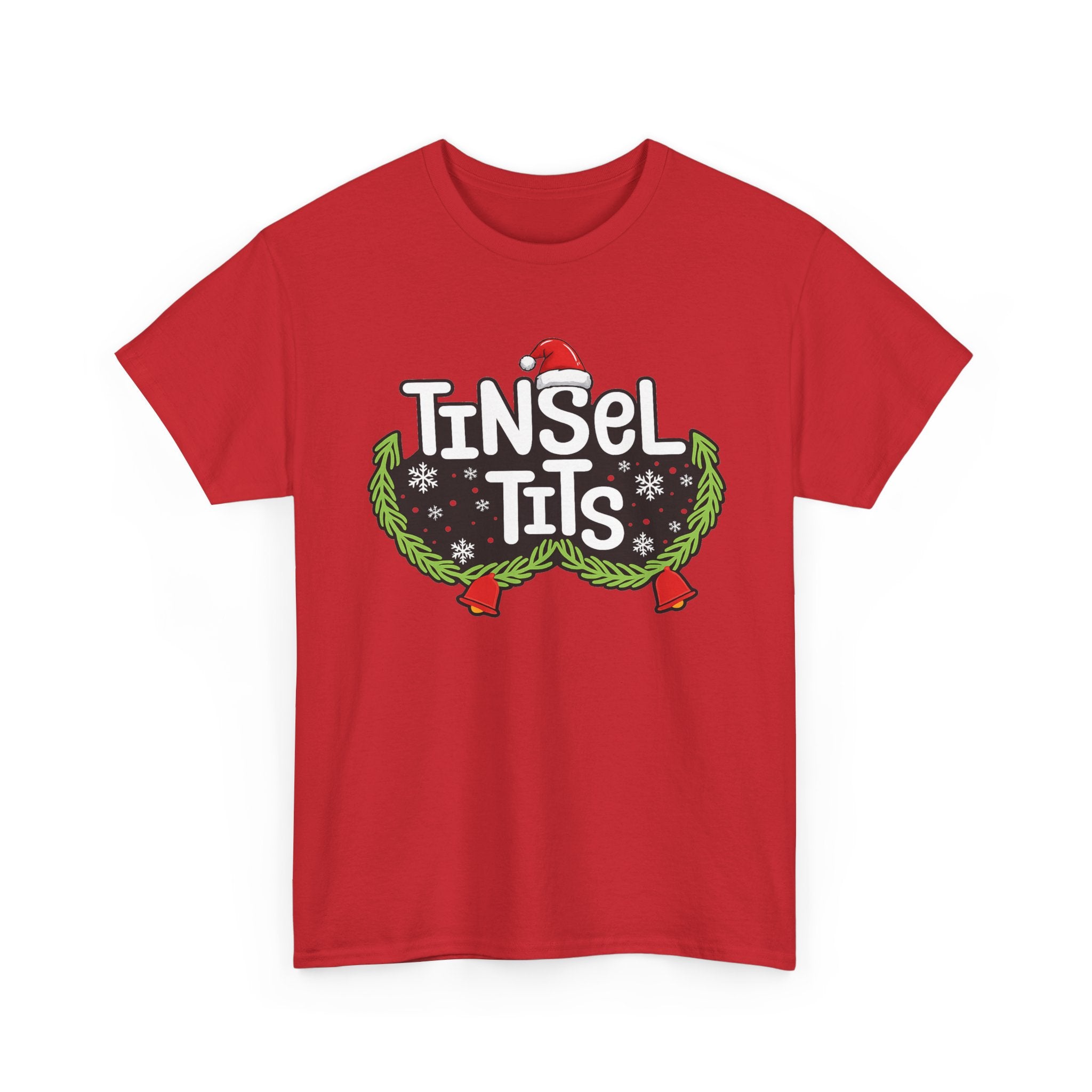 T-Shirt — "Tinsel Tits" Funny Christmas Wreath Holiday Tee