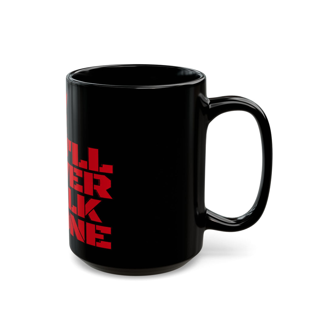 You'll Never Walk Alone Black Mug — Liverpool FC Red Crest Coffee Cup (11oz/15oz)